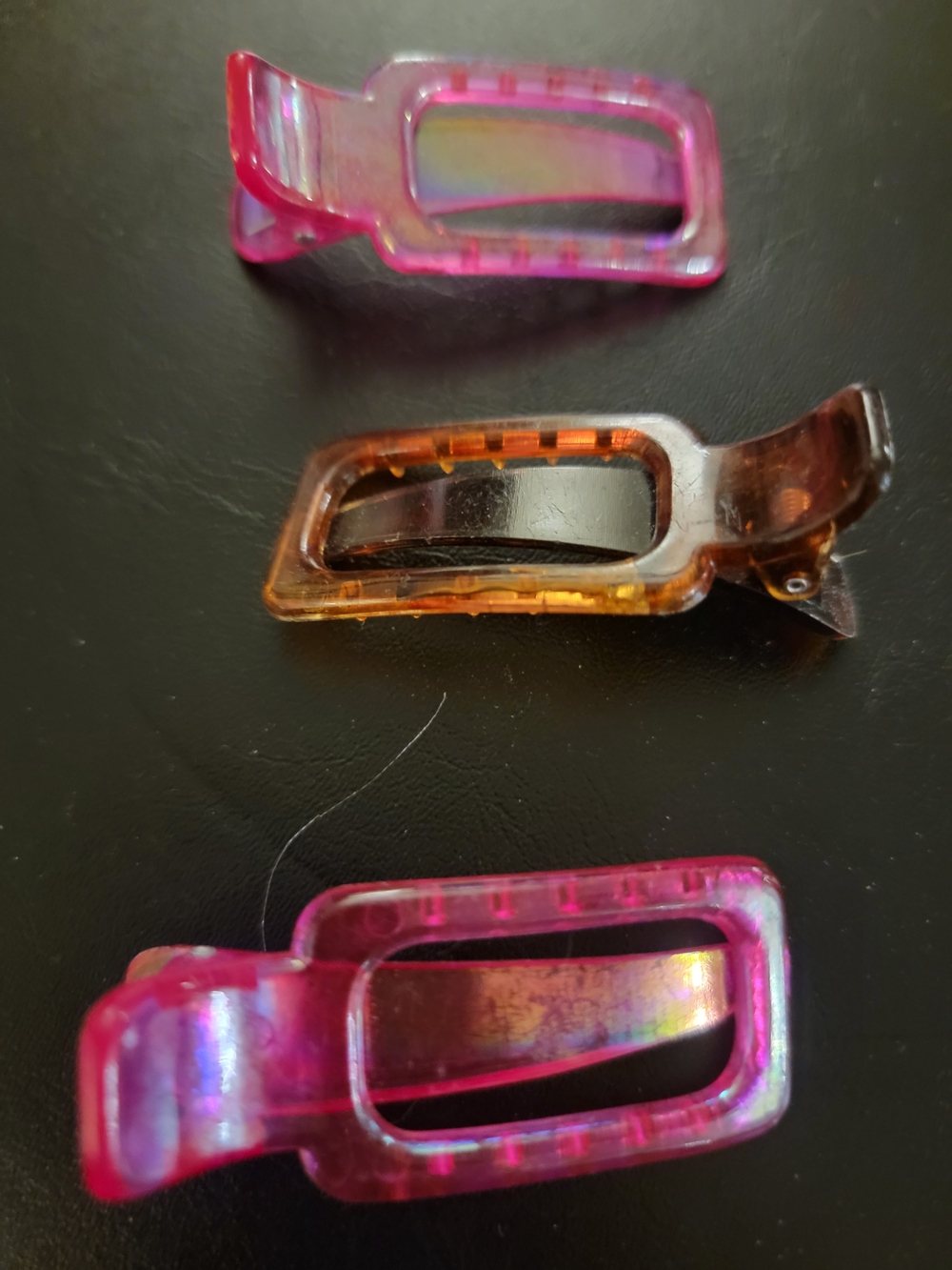 Pink and Amber Hair CLIP Accessory Clips - Unbranded